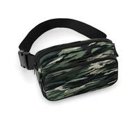 Große Hüfttasche mit verstellbarem Riemen, blaue Streifen, Sterne, Totenkopf, Umhängetasche, Freizeittasche für Reisen, Sport, Laufen, Wandern, Tiger Stripe Camo, 20x13cm, Lässiger Tagesrucksack