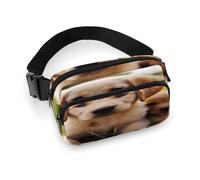 Große Hüfttasche mit verstellbarem Riemen, Ocean Wave Crossbody Bauchtasche für Reisen, Sport, Laufen, Wandern, Niedlicher Golden Retriever-Welpe, 20x13cm, Lässiger Tagesrucksack