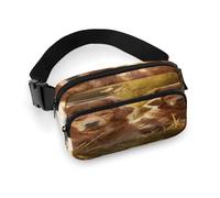 Große Hüfttasche mit verstellbarem Riemen, Schildkröten-Oktopus-Muster, Umhängetasche, Freizeittasche für Reisen, Sport, Laufen, Wandern, Zwei Golden Retriever, 20x13cm, Lässiger Tagesrucksack