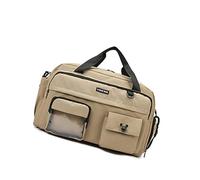 Große Kapazität Gym Reisetasche mit wasserdichter Duffle Handtasche Schuhfach für Sport Essential Wet Dry Trennung, khaki, 26*20*50