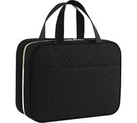 Große Kapazität Reise-Kulturbeutel mit Haken zum Aufhängen, Kosmetiktasche, Make-up-Tasche, Toilettenartikel, Aufbewahrungskoffer, Reisefreundliche Kosmetiktasche, Schwarz , Mass Beauty