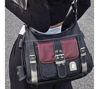 Große Kapazität strukturierte Handtasche, PU-Leder Zweifarbige Schultertasche, Damen Pendler Schultertasche