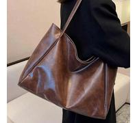 Große Kapazität Vintage Design Shopper, Damen Echtleder Schultertasche, Retro Herbst Große Kapazität Reise Einkaufstasche, Rucksack, Geräumig, Tragbar