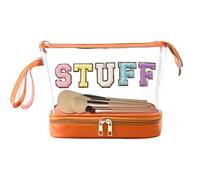 Große Kosmetik-Reisetasche, große transparente Kosmetiktasche | Kosmetiktasche mit großem Fassungsvermögen, Make-up-Organizer-Tasche - wasserdichte gestickte Buchstabenbällchen für Org, Se