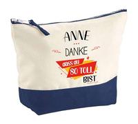 Große Kosmetiktasche Anne Du so toll bist - Schminktäschchen Make-up, Kulturtasche - Geschenkidee Muttertag Geburtstag Schwester Weihnachten