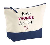 Große Kosmetiktasche Beste Yuna der Welt - Schminktäschchen, Make-up & Kulturtasche aus Baumwolle 5L - Geschenkidee Muttertag, Geburtstag, Schwester, Weihnachten