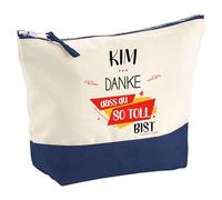 Große Kosmetiktasche Kim Du so toll bist - Schminktäschchen Make-up, Kulturtasche - Geschenkidee Muttertag Geburtstag Schwester Weihnachten