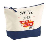 Große Kosmetiktasche Matteo Du so toll bist - Kultur- & Reisetasche, Geschenkidee Vatertag, Geburtstag, Bruder oder Freund, Weihnachten