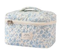 Große Kosmetiktasche, süße Make-Up-Tasche für Damen und Mädchen, Kosmetiktasche im Blumen- und Koketterie-Stil, Reise-Kosmetik-Organizer-Tasche, Niedlich