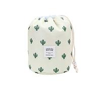Große Kulturbeutel Kordelzug Waschbeutel Multifunktion Makeup-Tasche Reise-Fass Kosmetiktasche Tragbare Reise Toiletry Organizer Reisetaschen Wash Bag für Frauen und Mädchen, Kaktus