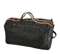 Große Leder-Fitness-Umhängetasche für Herren Große Kapazität wasserdichte Canvas Leder Männer Frauen Reise Handtasche Laptop Tasche Fitness Gepäck Wochenendausflug Umhängetasche(Black)