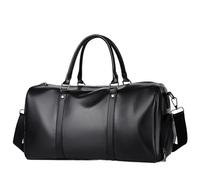 Große Leder-Fitness-Umhängetasche für Herren Leder Reisetaschen Handtasche Reise Männer Große Gepäck Tote Schulter Taschen Casual Männlichen Business Umhängetaschen(Black)