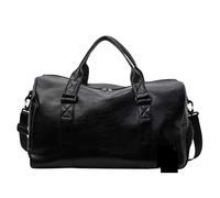 Große Leder-Fitness-Umhängetasche für Herren Ledertasche mit Schuhpaket for Männer und Frauen, Gepäck, Reisetasche, Sport, Fitnessstudio, Fitness, Handtasche, Herren-Umhängetasche(Black)