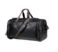 Große Leder-Fitness-Umhängetasche für Herren PU-Leder Reisetasche Gepäck Weekender Overnight Tote for Männer Frauen Gym Sport Crossbody Handgepäck wasserdichte Handtasche(Color 2)