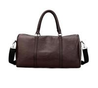 Große Leder-Fitness-Umhängetasche für Herren Sport Gym Tasche Leder Trocken Nass Taschen Männer Frauen Training for Schuhe Fitness Schulter Lagerung Gepäck(Brown)