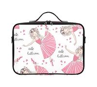 Große Make-up-Tasche mit Totenkopf-Motiv, Gothic-Kreuz, Reise-Zug, tragbare Kosmetik-Künstler, Aufbewahrungstasche mit verstellbaren Trennwänden, Cartoon-Ballerina