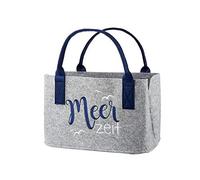 Große maritime Filztasche. Shopping Komfort auf 40 x 26 x 26 cm. Modell MEERZEIT. Viel Stauraum