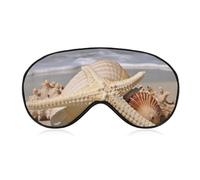 Große Muschel-Seestern-Augenmaske, seitliche Schlafmaske, leichte Augenbinde, Schlafmaske, Nasenpolster und Gummiband für Kinder, Frauen und Männer