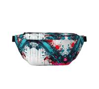 Große Outdoor-Sportgürteltasche mit abstraktem Farbspritzer-Druck, Crossbody-Bauchtasche für Damen und Herren, Reisen, Workout, Hüfttasche