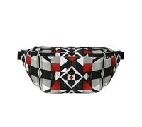 Große Outdoor-Sportgürteltasche mit abstraktem geometrischem Muster, Crossbody-Bauchtasche für Damen und Herren, Reisen, Workout, Hüfttasche