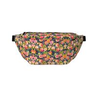 Große Outdoor-Sportgürteltasche mit buntem Pfirsichdruck, Crossbody-Bauchtasche für Damen und Herren, Reisen, Workout, Hüfttasche