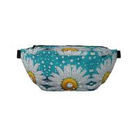 Große Outdoor-Sportgürteltasche mit Gänseblümchen-Aufdruck, Crossbody-Bauchtasche für Damen und Herren, Reisen, Workout, Hüfttasche