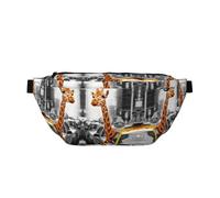Große Outdoor-Sportgürteltasche mit Giraffen-Motiv in New York, Crossbody-Bauchtasche für Damen und Herren, Reisen, Workout, Hüfttasche