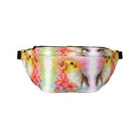 Große Outdoor-Sportgürteltasche mit süßem Nymphensittich-Druck, Crossbody-Bauchtasche für Damen und Herren, Reisen, Workout, Hüfttasche