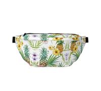 Große Outdoor-Sportgürteltasche mit tropischem Ananas-Druck, Crossbody-Bauchtasche für Damen und Herren, Reisen, Workout, Hüfttasche