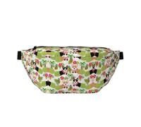 Große Outdoor-Sportgürteltasche mit tropischen Blumen und Corgi-Druck, Crossbody-Bauchtasche für Damen und Herren, Reisen, Workout, Hüfttasche