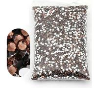 Große Packung 2-6 mm Kunstharz-Strasssteine, nicht heiß fixierbar, Bulk-Großhandel, Kristalle mit flacher Rückseite, Nagel-DIY-Glitzerstein, A05, dunkler Kaffee, 3 mm, SS10, 10.000 Stück