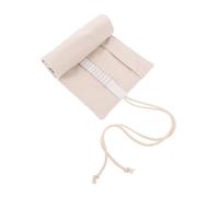 Große Pinselrolle aus Canvas mit 48 Fächern für Künstler und Schüler | Rollbares Etui, 51, 9x20cm Format, für Zeichnen und Skizzieren, Beige, Unterwegs