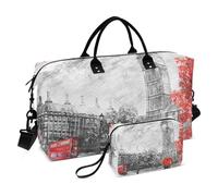 Große Reisetasche, England Street View Big Ben Weekender Reisetasche für Damen und Herren, Gepäcktasche mit Trolleyhülle, Flugzeug-Reiseutensilien zum Fliegen, #01, Einheitsgröße, modisch