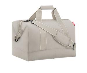 große reisetasche in beige Sand by reisenthel - Weekender als hebammenkoffer mit Klappöffnung - Tragegurt - herringbone sand beige