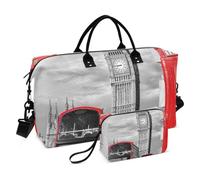 Große Reisetasche, London Big Ben, UK-Flagge, England-Weekender, Reisetasche für Damen und Herren, Gepäcktasche mit Trolleyhülle, Flugzeug-Reiseutensilien zum Fliegen, #02, Einheitsgröße, modisch