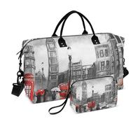 Große Reisetasche, London Street Big Ben, Weekender, Reisetasche für Damen und Herren, Gepäcktasche mit Trolleyhülle, Flugzeug-Reiseutensilien zum Fliegen, #02, Einheitsgröße, modisch