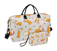Große Reisetasche, süße Hunde, Corgi-Wochenend-Reisetasche für Damen und Herren, Gepäcktasche mit Trolleyhülle, Flugzeug-Reiseutensilien zum Fliegen, #06, Einheitsgröße, modisch