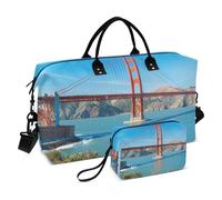 Große Reisetasche, The Golden Gate Bridge in San Francisco, Wochenend-Reisetasche für Damen und Herren, Gepäcktasche mit Trolleyhülle, Flugzeug-Reiseutensilien zum Fliegen, #01, Einheitsgröße, modisch