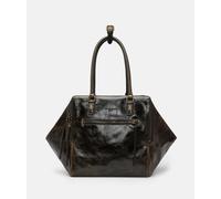 Große Schultertasche in Lacklederoptik mit glossy Finish braun