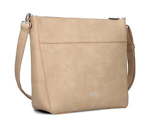 Große Schultertasche Mademoiselle M110 Damen Shopper 10 Liter klassisch-elegante Damen Umhängetasche mit Schlüsselring für die City Arbeit Shopping Business Platz für DIN-A4-Unterlagen (nubuk-sand)