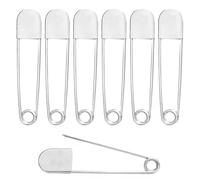 Große Sicherheitsnadeln, 12,7 cm Jumbo-Sicherheitsnadeln, robuste Edelstahl-Sicherheitsnadeln, extra große Nadeln für Decken, schwere Wäsche, Polster, Handwerk und Dekorationen (6 Stück)