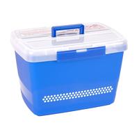 Große stabile Nähbox - Nähkoffer - Kunststoffbox (blau)