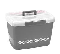 Große stabile Nähbox - Nähkoffer - Kunststoffbox (grau)