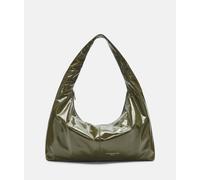 Große Tasche mit Lackfinish olive
