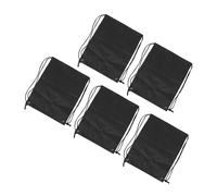 Große wasserdichte Oxford-Zipfachtasche mit Kordelzug - 5 Stück schwarze Sporttaschen für Fitness und Gym