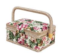 Großer Nähkorb, extra großer Nähkorb, Vintage Flora Sewing -Rückenet für Nähräume, handgefertigter Nähkorborganisator für Nadeln, Gewinde