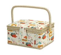 Großer Nähkorb - Mehrere Fächer Abnehmbar, Tablettgriff, Tragbarer Organizer | Vintage-Box Für Fadennadeln, Ausbessern, Häkeln, Basteln, Damen, Erwachsene, Zuhause, Roadtrip, Zubehör, Aufbewahrungslös