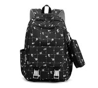 Großer Rucksack für Schülerinnen und Schüler der Mittelstufe, Schulranzen für Damen, Schwarzer Schulrucksack zur Entlastung, Blauer Schulranzen für Jungen (schwarz)