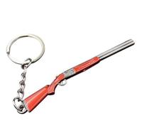 Großer Schlüsselanhänger in Gewehroptik für die Jagd aus farbigem und grauem Stahl.