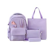 Großer Schulrucksack für Mädchen mit ergonomischem Design umfangreichem Zubehörset für den täglichen Unterrichtsgebrauch (5-Purple, One Size)
